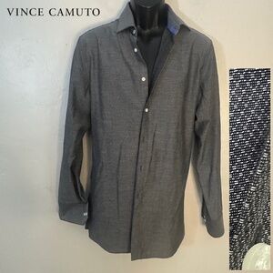 Vince Camuto Textured Long Sleeve Shirt 16/34-35 Gently worn 100% cotton